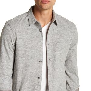 Jason Scott Mens NWT Shirt Wilson Button Up in Heather Grey